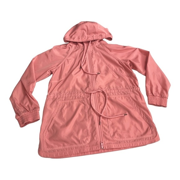 T by Talbots  Pink lightweight 
Hooded Cinched Waist Woven jacket size P - Picture 6 of 12